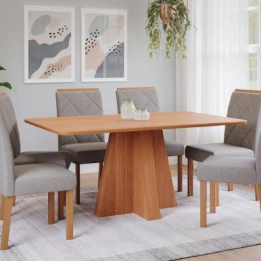 Imagem de Sala de Jantar Maite 160 sem Vidro com 6 Cadeiras Fernanda - Cimol