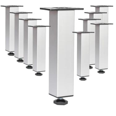 Imagem de Kit 10 Pé Alumínio 17cm Fosco Cozinha Móveis 40x40 Regulável