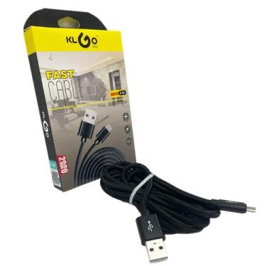 Imagem de Cabo Para Android Nylon Carregador Dados Usb 2 Metros Preto - Tesla St