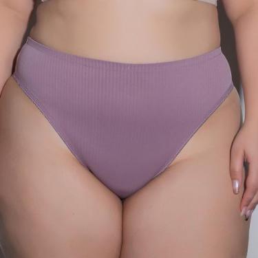 Imagem de  Kit 3 Calcinhas Alta Cavada Em Microfibra Canelada 1578 - Amoo Lut, M