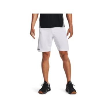 Imagem de Under Armour Bermuda masculina Locker com bolso de 9 polegadas branca pequena