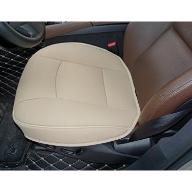 Imagem de Capa de assento de carro Mehoca, luxuosa capa de couro sintético durável com borda de poliuretano, protetor de assento automotivo para assento dianteiro do carro 1 peça, Begie