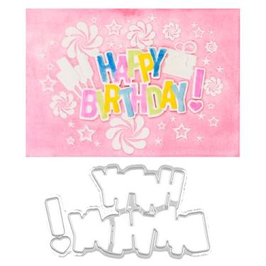 Imagem de Briartw Pasta de gravação 3D de feliz aniversário com matrizes de corte coordenadas - designs texturizados profundos para fazer cartões, álbuns de recortes e artesanato em papel - compatível com a