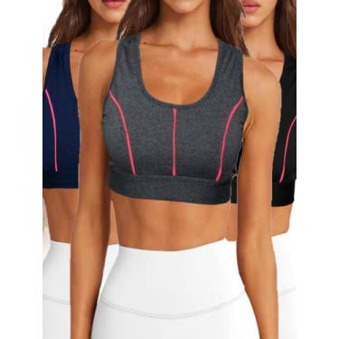 Imagem de kit 3 Top Feminino Nadador sem bojo Academia Fitness - WM, M, Feminino