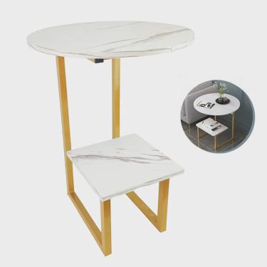 Imagem de Mesa de Cabeceira Canto Redonda Lateral Sala Quarto Varanda Multiuso Escritorio Decoraçao Minimalista Moderno
