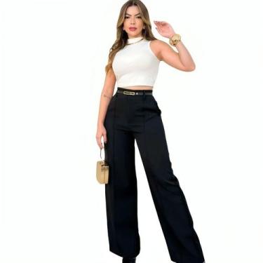 Imagem de Conjunto de Alfaiataria Feminina Calça pantalona e Blusa Elegante para