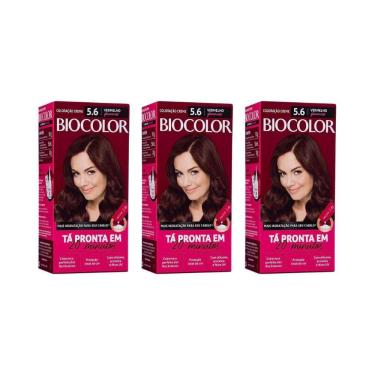 Imagem de Coloraçao Biocolor Cr 5.6 Vermelho Glamuroso-Kit C/3Un