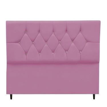 Imagem de Cabeceira Cama Box Estofada Solteiro 90 Cm Suede Bruna Cor: rosa