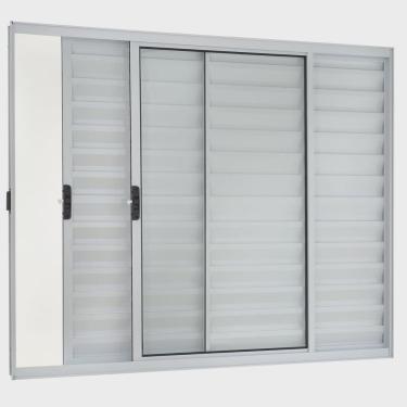 Imagem de Janela de Alumínio Veneziana 100x120cm 3 Folhas Direita Ecosul Esquadrisul