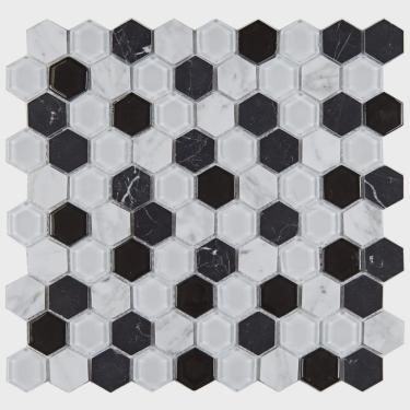 Imagem de Pastilha Mesclada de Vidro e Mármore 28,1cm x 29,1cm Matisse Glass Mosaic (Placas)