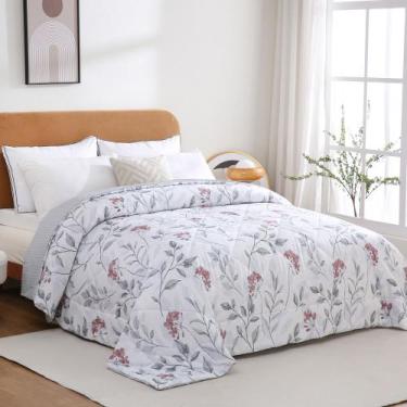 Imagem de Edredom Casal Percal 300 Fios Estampado Dupla Face Sono Leve - Linda C