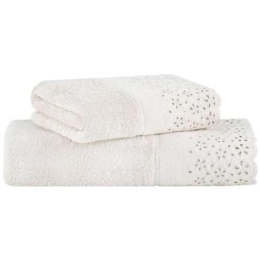 Imagem de Kit Toalha de Banho + Rosto Crystal Buddemeyer, Bege 1098