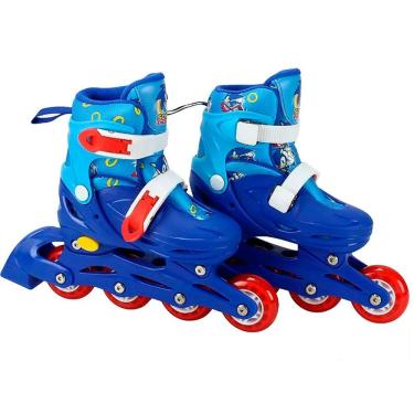 Imagem de Patins Inline Sonic The Hedgehog  com Kit Proteção 28-31 S003 - BBR Toys