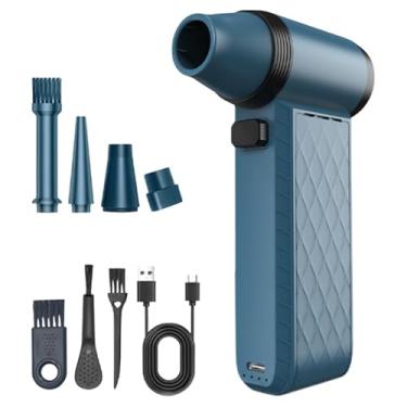 Imagem de Conjunto de peças de arco de ar comprimido Fácil de transportar e armazenar carro Turbofan de soprador de neve para teclados Limpeza do computador do