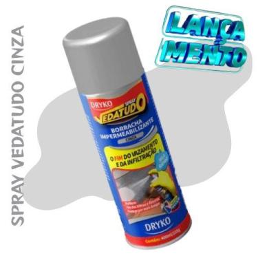 Imagem de Spray Veda Tudo 400ML CINZA Borracha Líquida Impermeabilizante - DRYKO