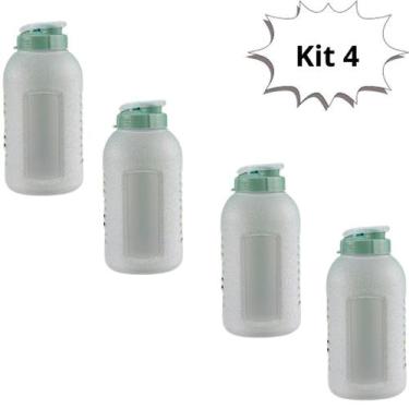 Imagem de Kit 4 Garrafa de Agua Para Geladeira 1 Litro Gelada 1000ml Cozinha Águ