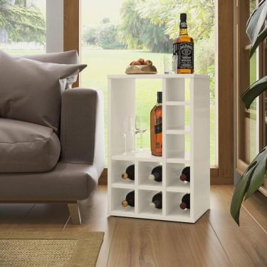 Imagem de Mesa Lateral Com Adega Bar Aparador Compacta Off White Comprar Móveis Em Casa