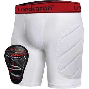 Imagem de Londkaron Shorts Acolchoados Deslizantes Para Meninos E Meninas Com Bojo Protetor Macio Para Beisebol E Futebol Americano (Branco, Pequeno)