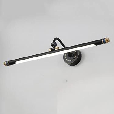 Imagem de Luminária de parede de cobre com barra de luz LED para espelho de banheiro, luminária frontal ajustável para espelho de banheiro, luzes giratórias para espelho de banheiro, penteadeira (cor: