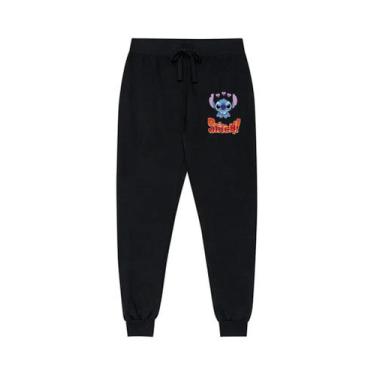 Imagem de Calça Moletom Feminino De Qualidade stitch - cavalcant, Preto2, GG