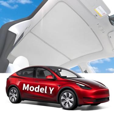 Imagem de Uxcer Para-sol para telhado Tesla Model Y 2025 Upgrade [Sem cedo, sem lacuna, bloqueia 99% UV] Toldo de vidro dobrável com isolamento térmico para Tesla Model Y 2025 2025 2024-2020 Acessórios