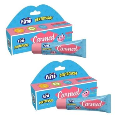 Imagem de Kit 2 Unidades Hidratante Labial Carmed Fini Dentaduras, Efeito Gloss, 10g