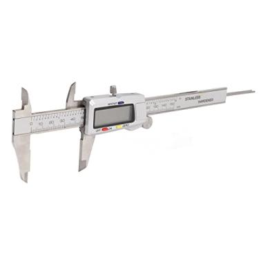 Imagem de Digital Micrômetro Caliper Leitura Precisa Escala Clara Vernier Caliper para Casa, Uma Chave Conversão, LR44 Bateria, de Medição de Capacitância Linear (Prata)