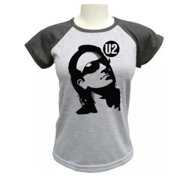 Imagem de Babylook U2 Bono Vox - alternativo basico, Cinza, G