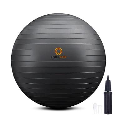 Imagem de primasole Bola de ioga e exercício para estabilidade de equilíbrio, exercícios físicos, pilates em casa, escritório e academia com bomba infladora (65 cm preto)