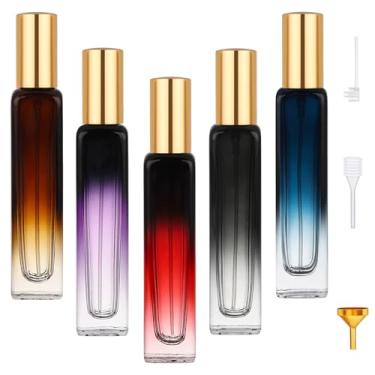 Imagem de Segbeauty Frasco atomizador de perfume de 14,2 g, recarregável, frascos pequenos de spray atomizador de vidro de 15 ml, pacote com 5 pulverizadores de colônia de viagem, recipiente de óleo essencial