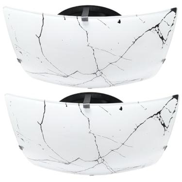 Imagem de Kit Luminária De Teto Pláfon Quadrado Sobrepor Vidro Pintado Base Metal Preta E27 Suporta Para 2 Lampadas - Welamp