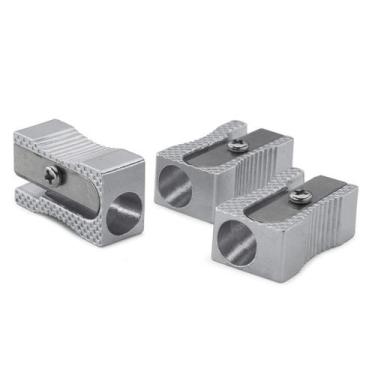 Imagem de Apontador de Metal Escolar Retangular Reforçado BRW Unitário ou Kit co