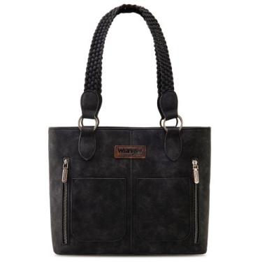 Imagem de Sacola Wrangler WG78-G8317BK para mulheres, tipo couro