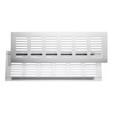 Imagem de Grade Ventilação Alumínio Fosco Retangular 8x40cm - Máxima Ferragens