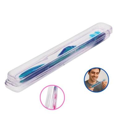 Imagem de Porta Escova Transparente Atóxico 22cm Compacto e Elegante - Brasami