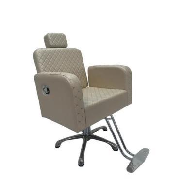 Imagem de Poltrona Cadeira Burguesa Hidráulica Reclinável Para Salão Estofado Be