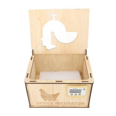 Imagem de Incubador de Ovos Inteligentes, 9 de Temperatura Constante Leito água Plug 250V Operação Simples Ovos Madeira Incubadora Durável para Codorna (Bateria dupla)