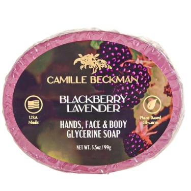 Imagem de Camille Beckman Sabonete Em Barra De Glicerina Com Lavanda E Amora Para Mãos, Rosto Corpo, 3,5 Oz