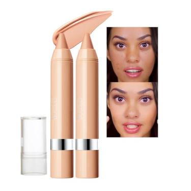 Imagem de FLYEEO Lápis De Corretivo Bege Profundo - Bastão Cremoso Iluminador Para A Área Dos Olhos Uma Maquiagem Sustentável E Beleza (2 Peças)