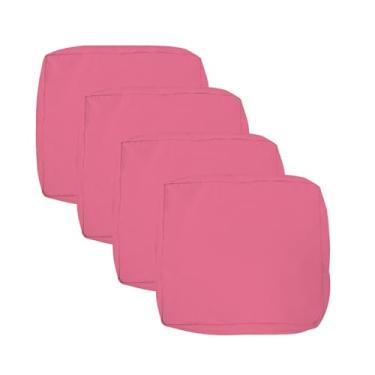 Imagem de VAKADO Conjunto de 4 capas de substituição para móveis de pátio ao ar livre, conjunto de 4 capas de almofada decorativas rosa choque à prova d'água para bancada, jardim, varanda, sofá, barraca (61 x