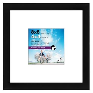 Imagem de Americanflat Porta-retrato de 20 x 20 cm com vidro resistente a estilhaçamento - Use como moldura de 10 x 10 cm com tapete ou tela de 20 x 20 cm sem tapete - Coleção exclusiva - Molduras quadradas