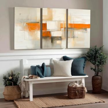 Imagem de Kit 3 Quadros Decorativos Canvas, Abstrato, 60x90cm, Arte Para Quarto, Sala, Corredor