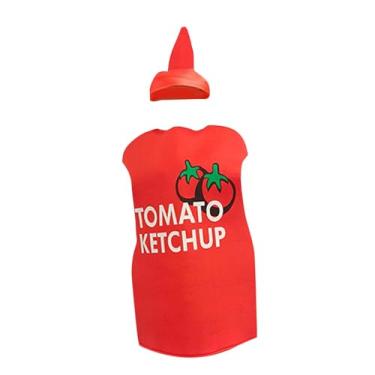 Imagem de Vaveren Fantasia de garrafa de ketchup, fantasia de Halloween para festa de máscaras, vestido chique