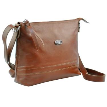 Imagem de Bolsa Transversal RAVELLO em Couro (Pinhão)