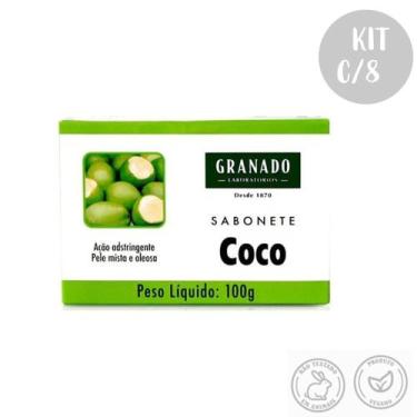 Imagem de Kit c/8 Sabonetes em Barra Coco 100g Pele Mista e Oleosa Granado