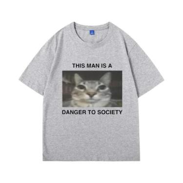 Imagem de Camiseta Engraçada De Gato Meme De Grandes Dimensões, Masculina, Femin
