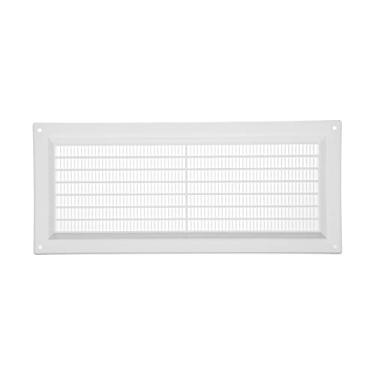 Imagem de Vent Systems Tampa de saída de ar de plástico branco de 7,6 cm x 25,4 cm (dimensões de abertura) - Grelha de retorno retangular com tela de malha integrada - Grelha de ventilação HVAC para reforma