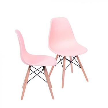 Imagem de Conjunto 2 Cadeiras Eames DKR Base Madeira OR Design Salmão