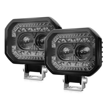 Imagem de CIADAZ Barra de luz LED, 2 PCS 120 W 18000LM Luzes de condução de ponto super brilhante à prova d'água Luzes de nevoeiro quadradas LED Pods para carro motocicleta SATV caminhão