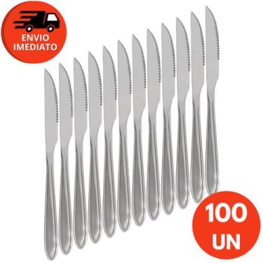 Imagem de Kit Faca De Mesa Em Aço Inox Talher Para Refeição Bar Restaurante Jant